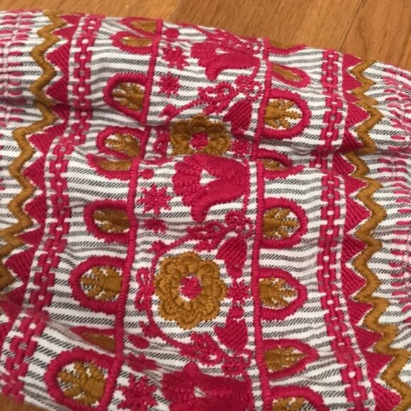 Sz S Ivy Jane Adele Boho Mini Dress Stripes Embroidered Balloon Sleeves - Picture 5 of 16